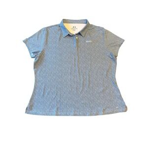 Anderson Ord Performance Apparel Mens XXL Blue Heathered Polo Shirt Golf Casual